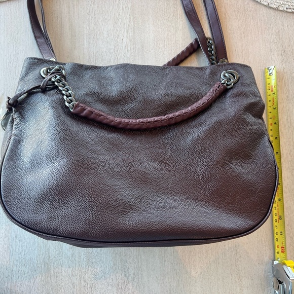 NWT Elie Tahari 100% Pebbled Leather Tote in Claret - Picture 5 of 17